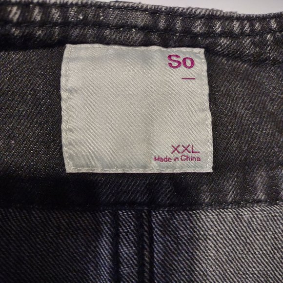 NWT Juniors' SO® Scoop Front Pinafore Dress Black Wash Denim - Picture 13 of 14